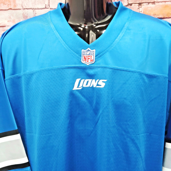 Detroit Lions Jersey Men's Size 2XL Blue NFL Pro Line Football Sports V Neck - Picture 2 of 6